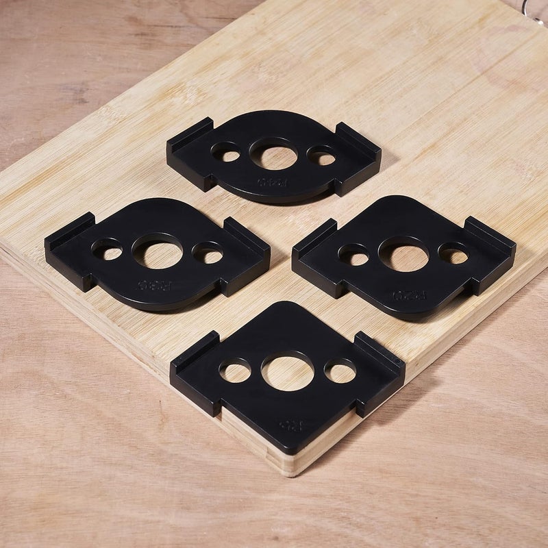 HERMIT TOOLS Pack of 4 Radius Jig Router Templates Corner Radius Routing Templates,Routing Rounded Corners Router Bit Templates for Woodworking Routing (8 Different Radius Set) - Image 2